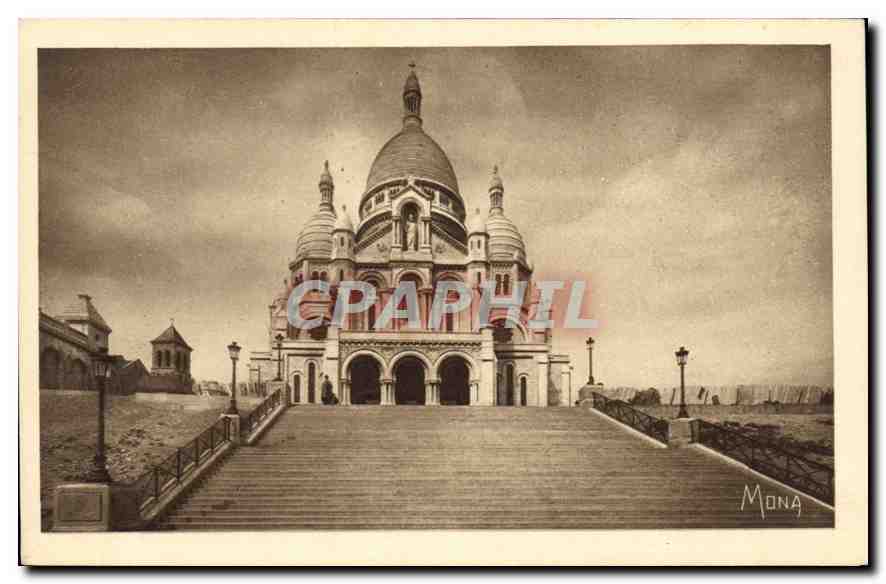 CPA Les Petits Tableaux de Paris La Basilique du Sacre Coeur a Montmartre Ceuvre de L Magne 