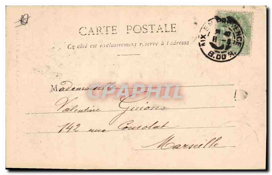Aix-en-Provence — Dry Monument, Hospital Square — C. Martinet, publ. Phot. Jouven — Back