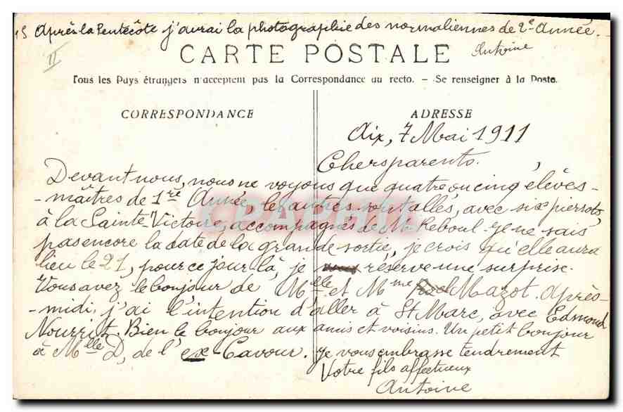 Aix-en-Provence - The Museum of Natural History — Collection C. M. — Back