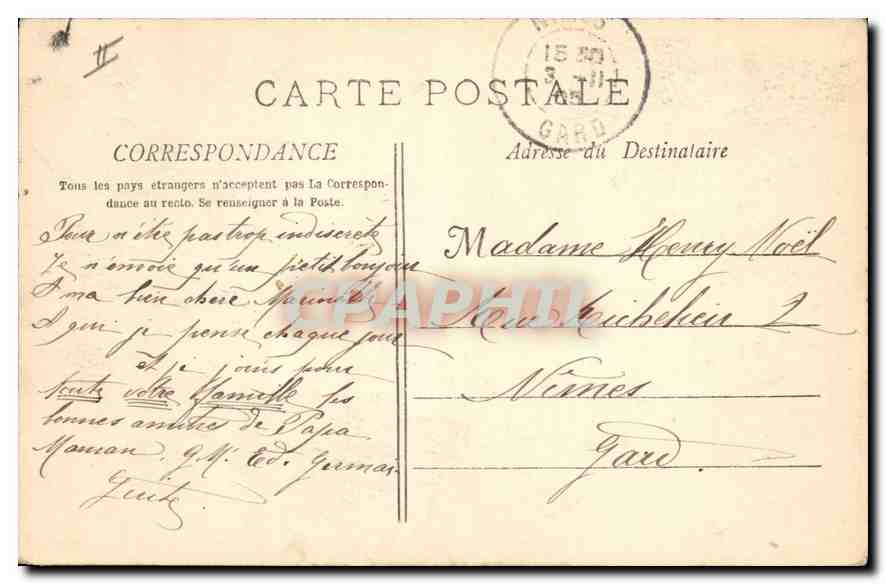 Aix-en-Provence — Musée d'Histoire Naturelle — Boulevard du Roi Renée — Collection Jaussaud, n°127 — Achterkant