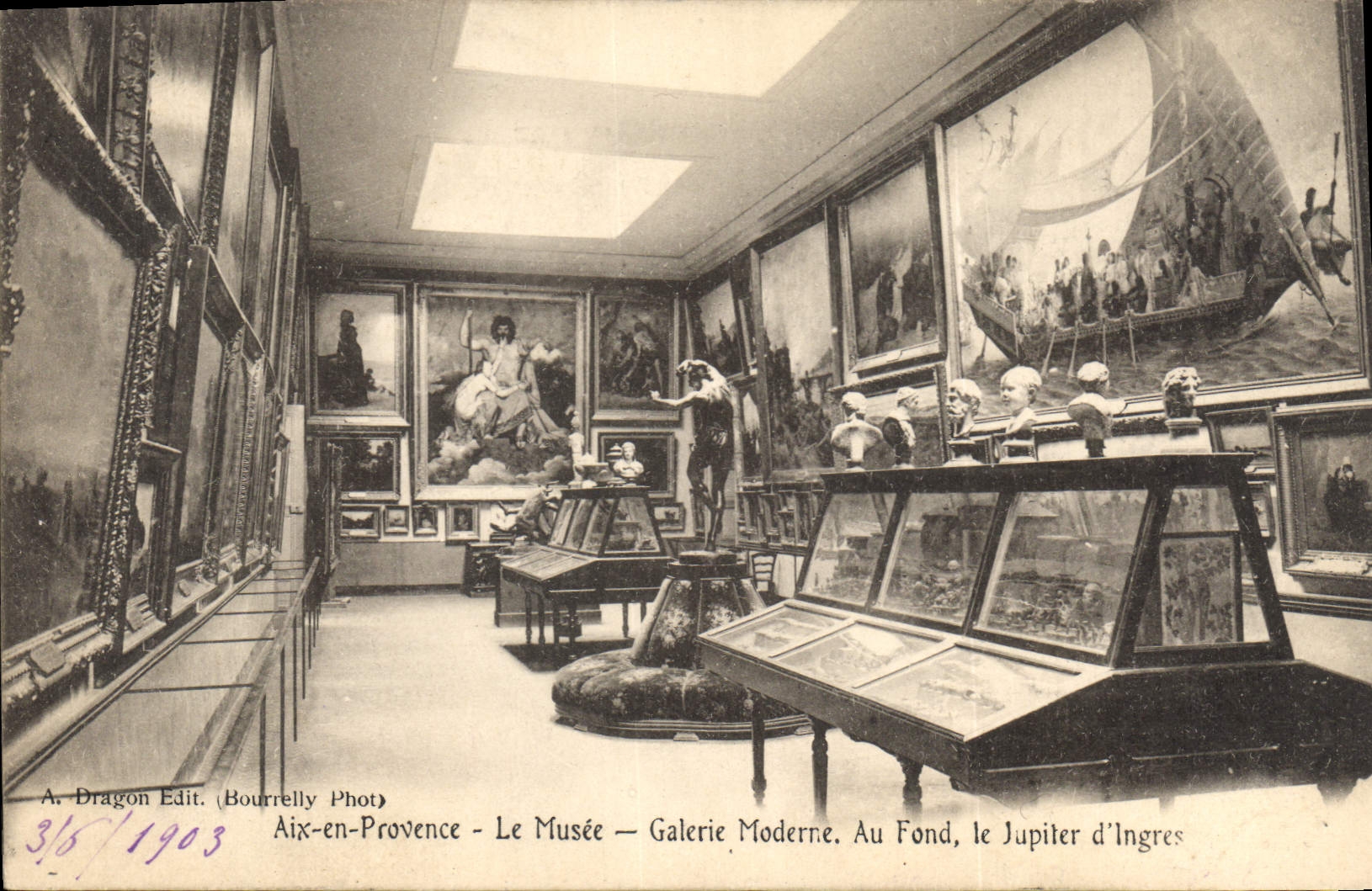 Aix-en-Provence — Il Museo — Galleria Moderna. In fondo, il Giupitero di Ingres — A. Dragon Edit. (Bourrelly Fot.)