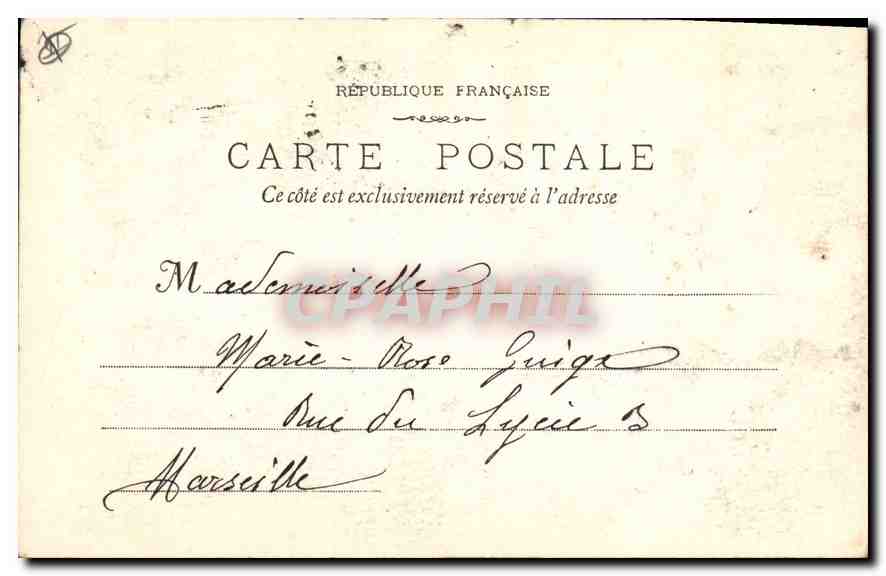 CPA Aix en Provence Monument Sec David Roi  — Verso