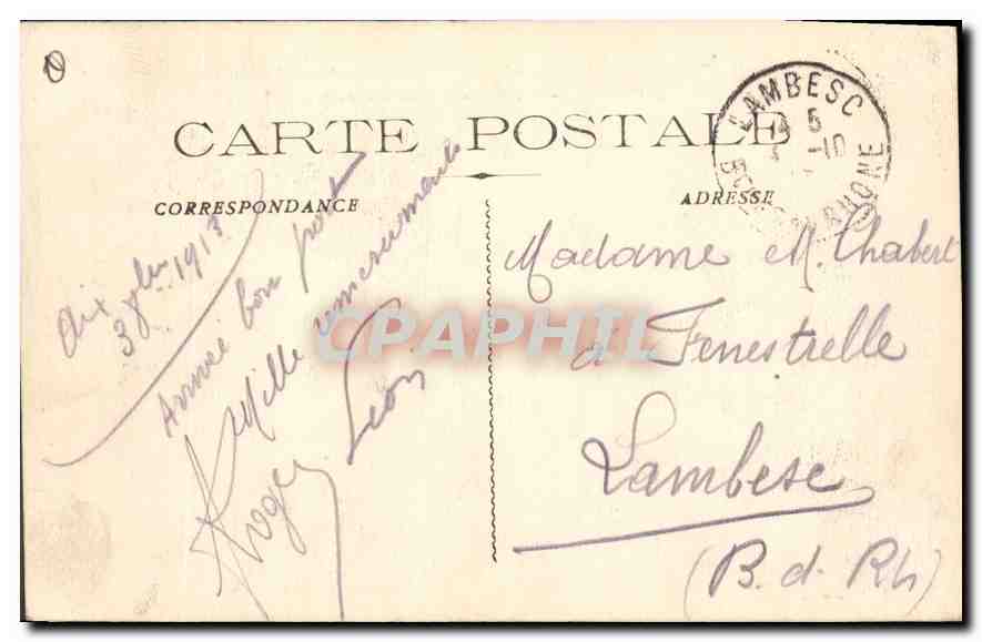 Aix-en-Provence — Mausolée de Joseph Sec — Cour intérieure — Éditeur : Joseph Sec, n° 854 — Verso