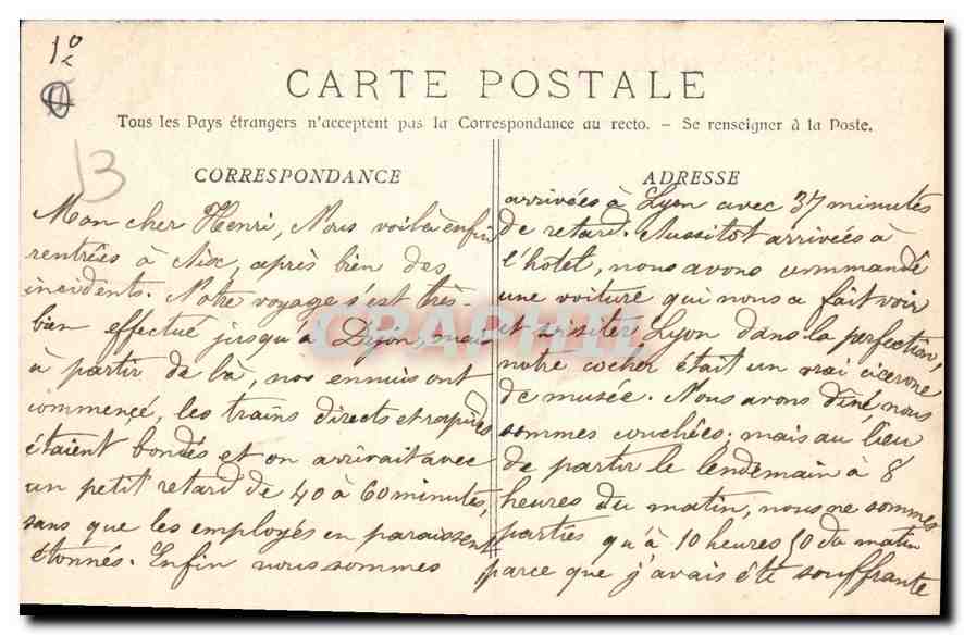 Aix-en-Provence — Intérieur du Monument Sec (n° 1) — éditeur non identifié — Verso