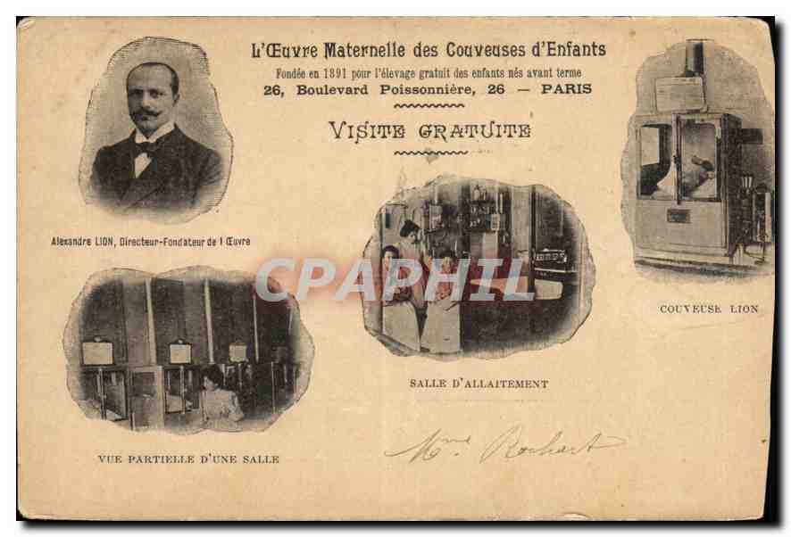 CPA L'Oeuvre Maternelle des Couveuses d'Enfants Boulevard Poissoniere Paris
