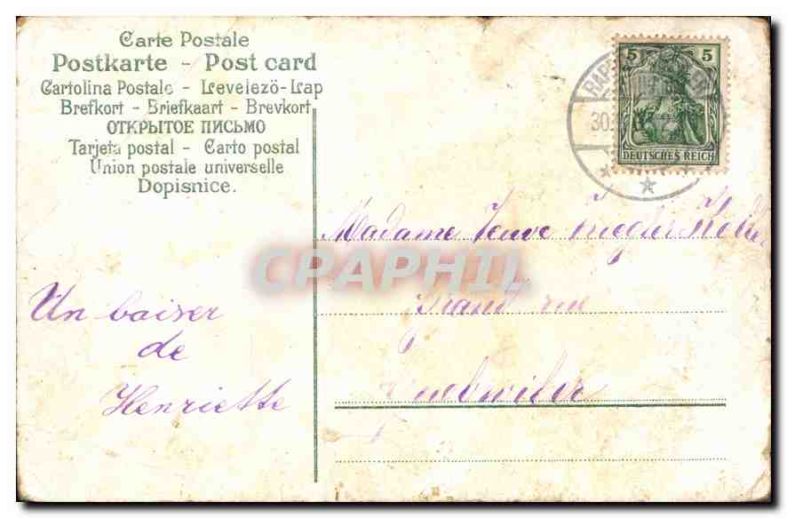 CPA Femme — Rückseite