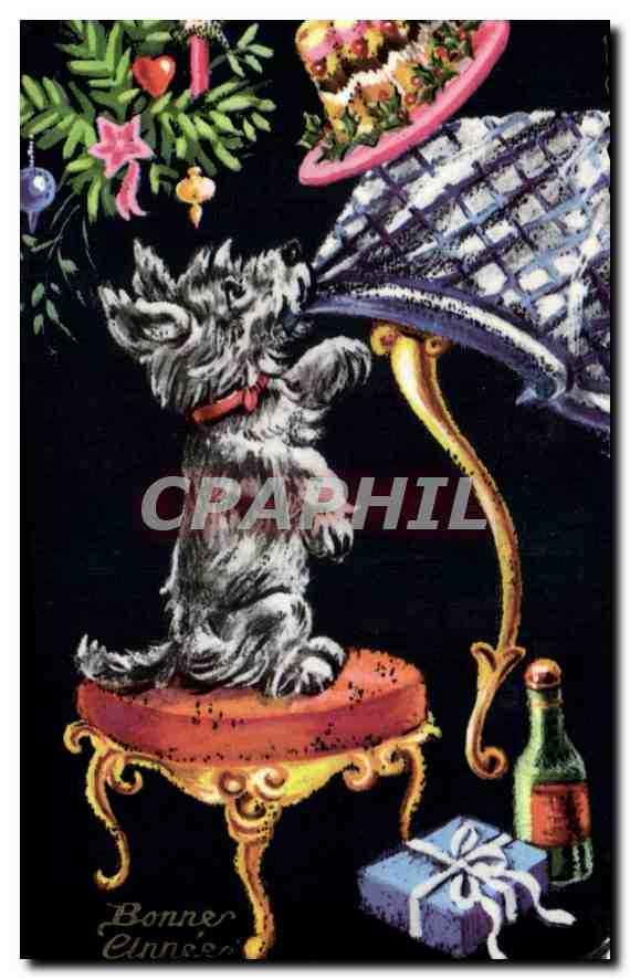 CPA Bonne Annee Chien