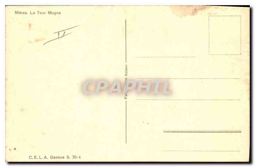 CPA Nimes La Tour Magne  — Rückseite
