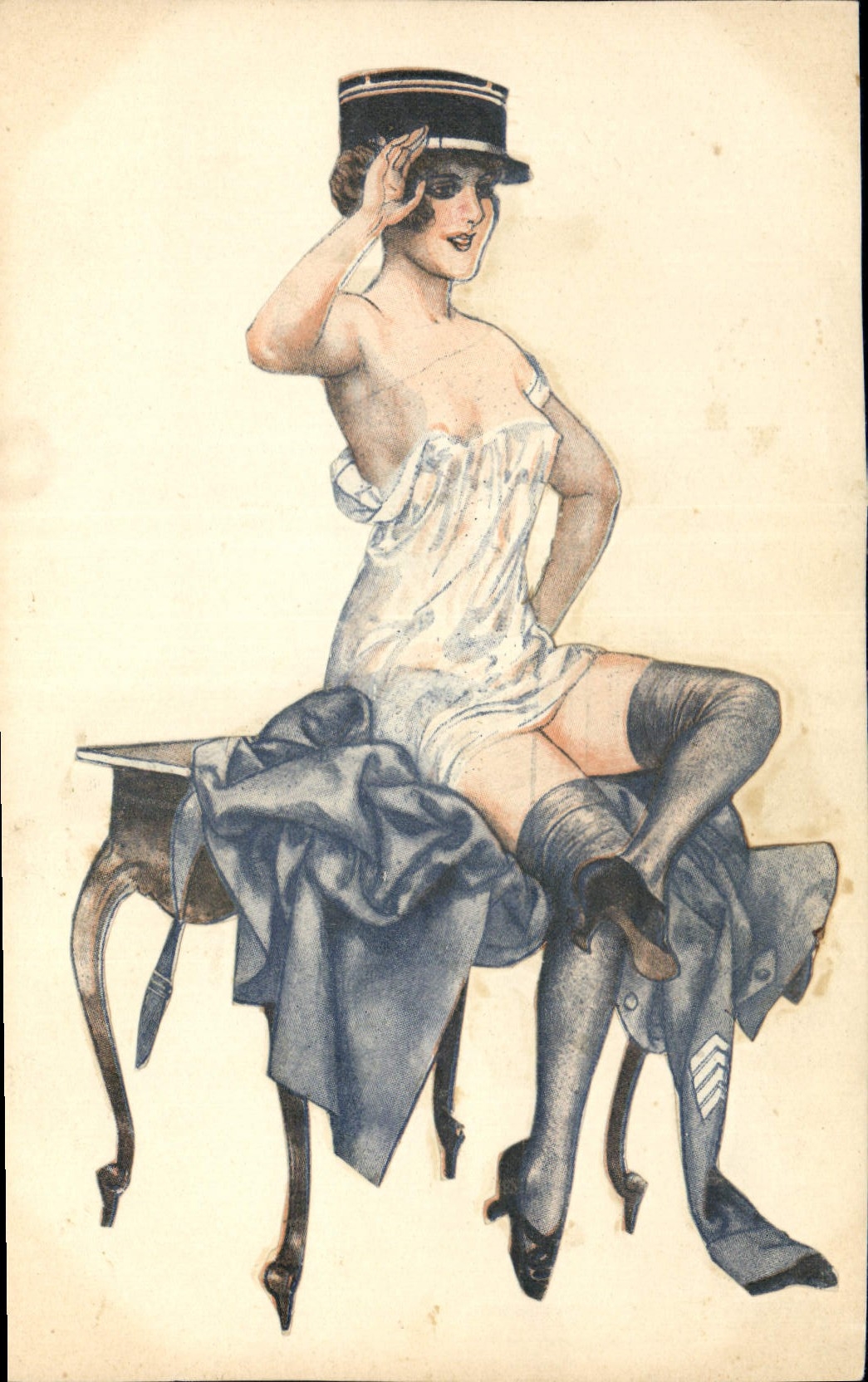 CPA Femme Militaria