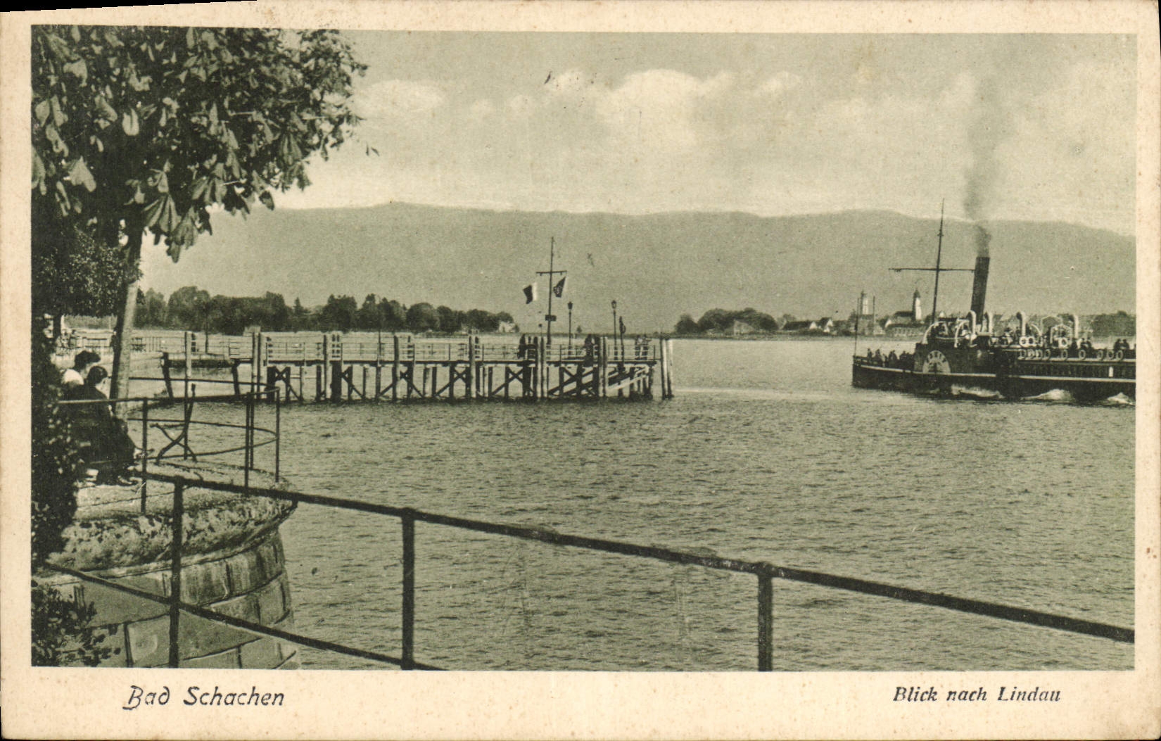 CPA Bad Schachen Blick nach Lindau 