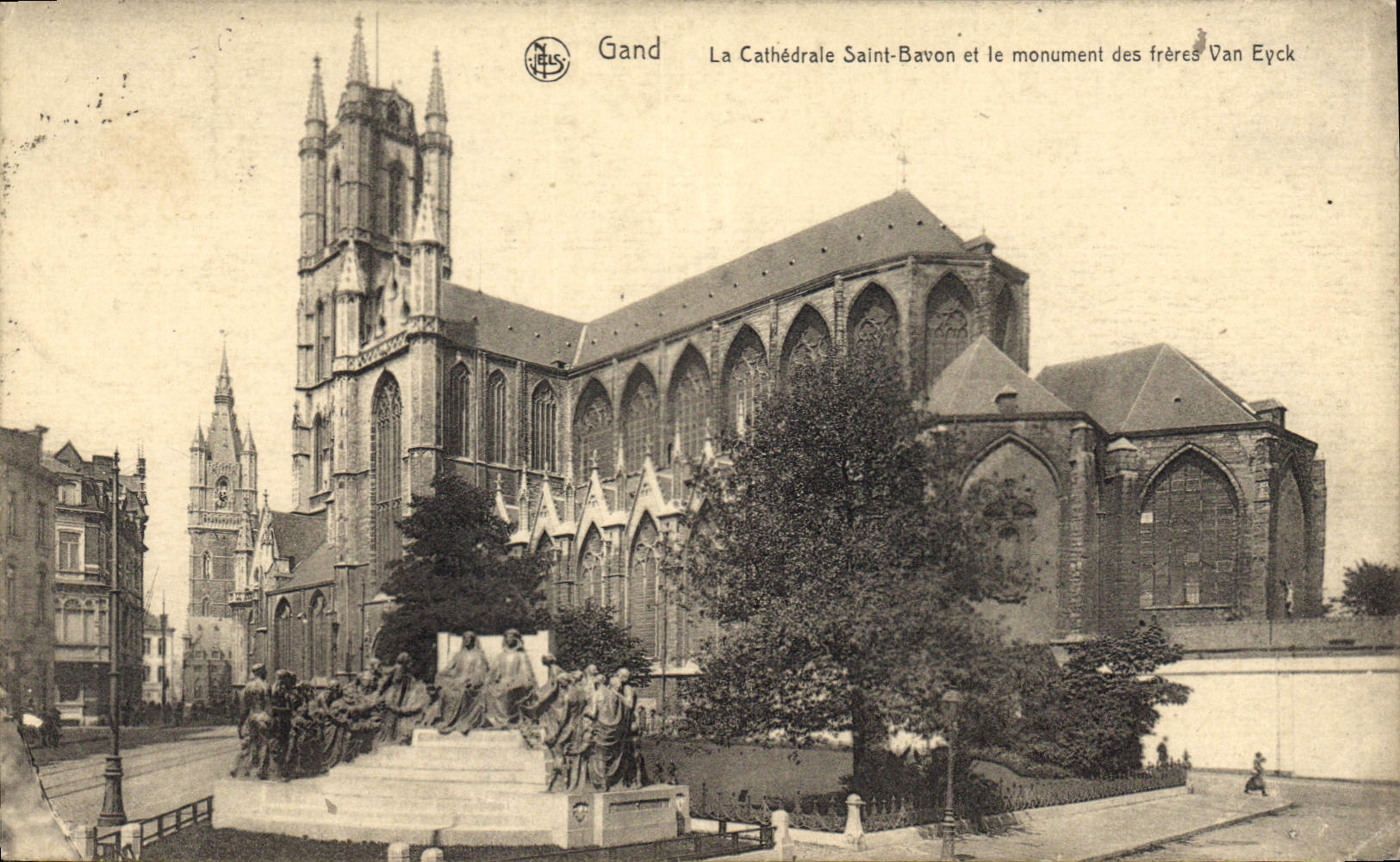 Gand — La Cathédrale Saint-Bavon et le monument des frères Van Eyck — Ern. Thill, Bruxelles, Série 3, N° 4