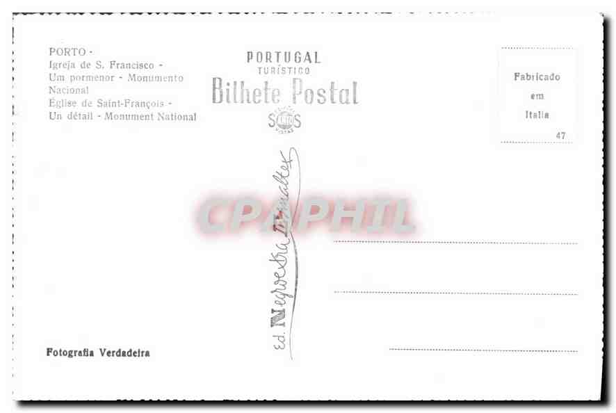 CPA Porto Igrejal de S Francisco  — Rückseite