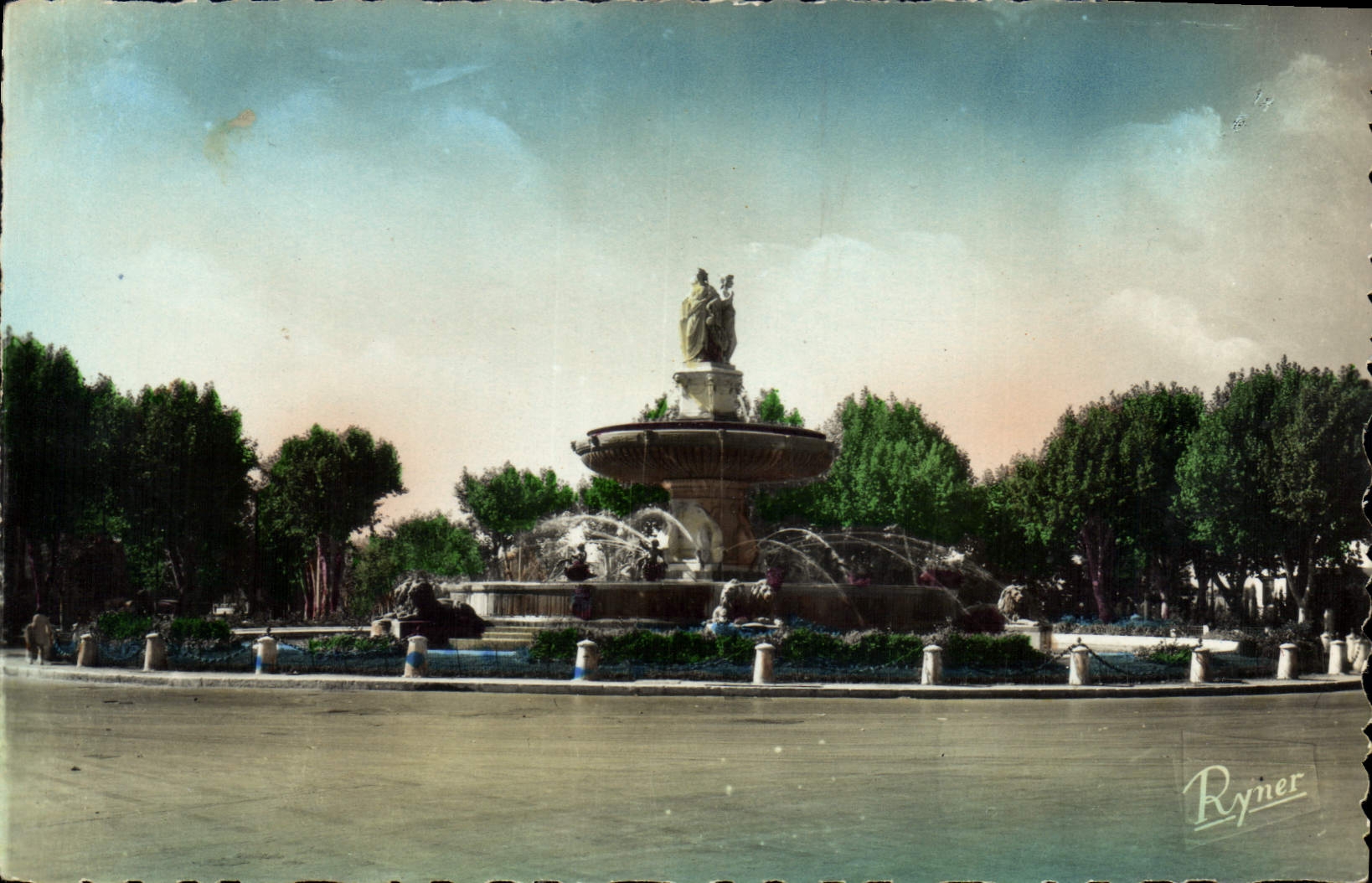 The Great Fountain on the Rotonde — Aix-en-Provence (19th century) — Ryner
