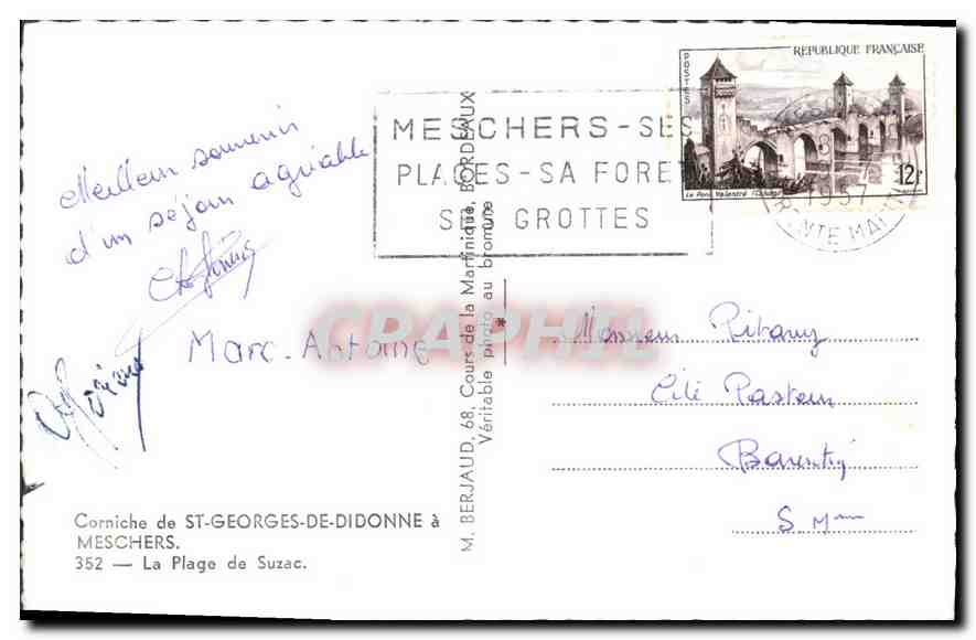 Plage de Suzac — Corniche de Saint-Georges-de-Diddonne — M. Berjaud, éditeur — Reverso