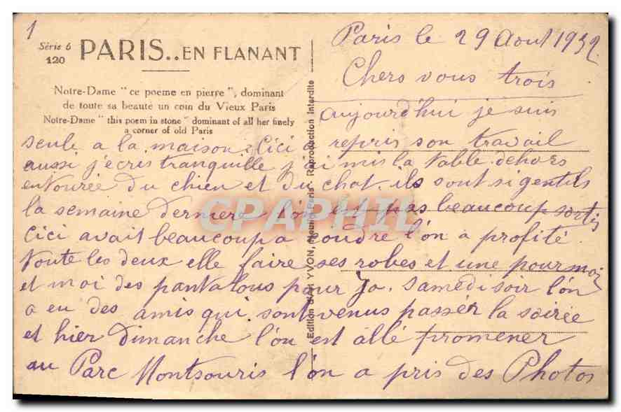 CPA Paris Notre Dame ce poeme en pierre  — Verso