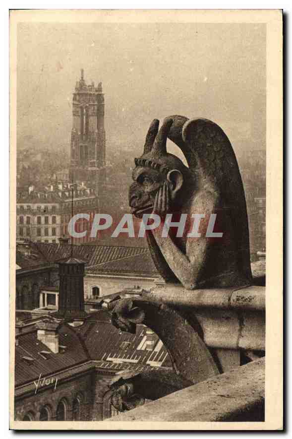 CPA Paris Notre Dame de Paris Detail de la Facade Ouest 