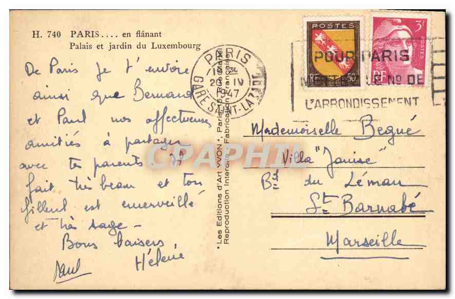 CPA Paris en flanant Palais et jardin du Luxembourg  — Rückseite