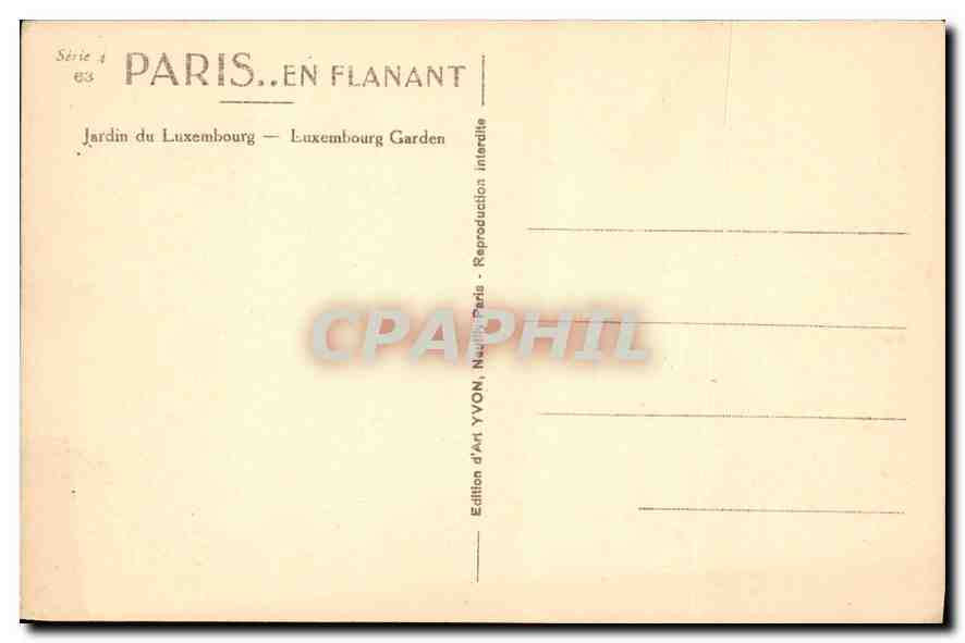CPA Paris Jardin du Luxembourg  — Rückseite