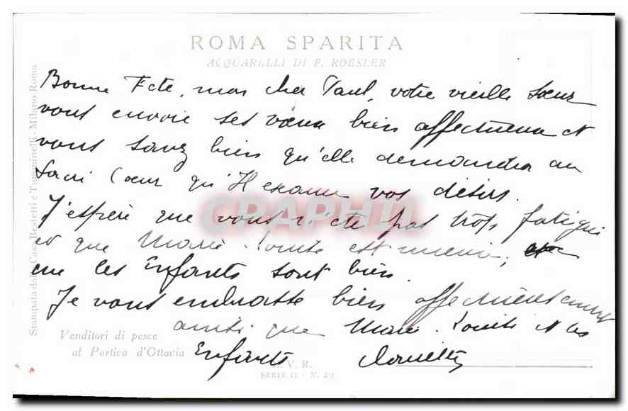 CPA Roma Sparita Venditori di peace et Portico d'Ottavia  — Rückseite