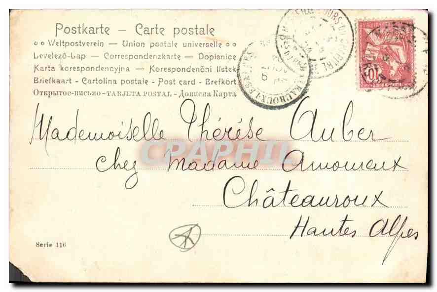 CPA Femme — Verso