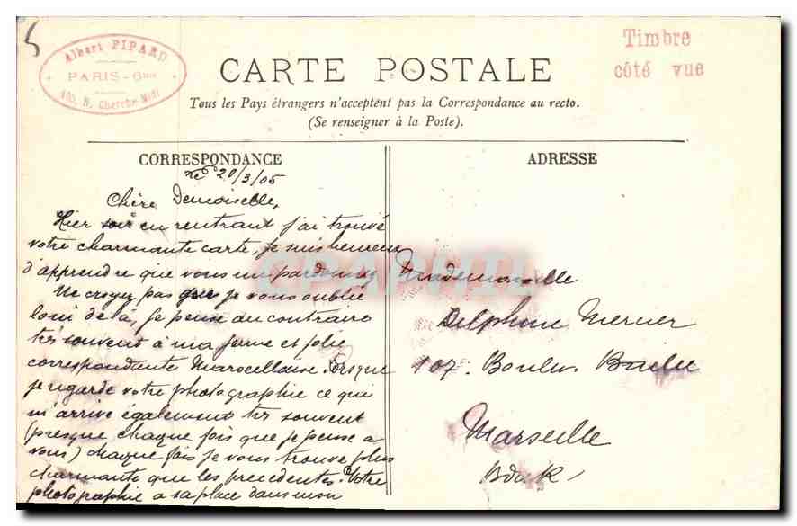 CPA Paris la Rue Soufflot et la Pantheon  — Rückseite