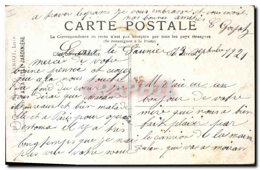 CPA Paris la Madeleine  — Verso