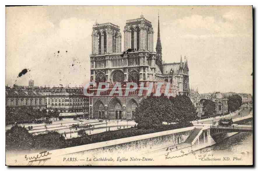 CPA Paris la Cathedrale Eglise Notre Dame 