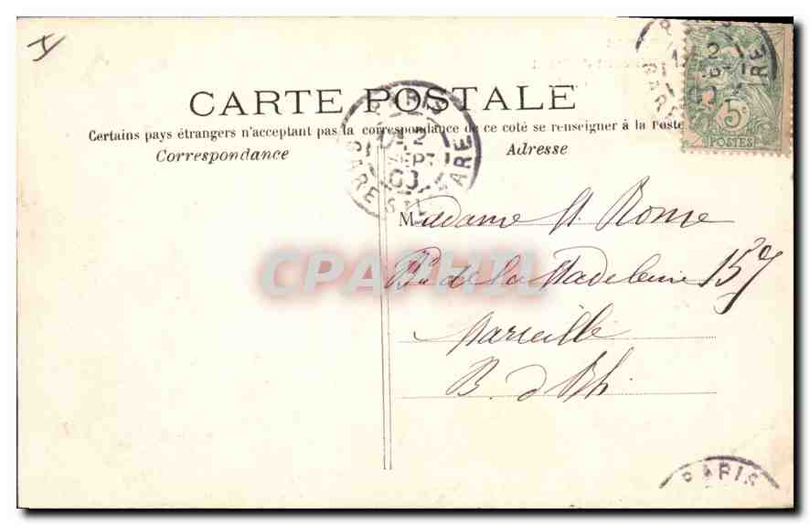 CPA Paris Eglise Saint Vincent de Paul  — Verso