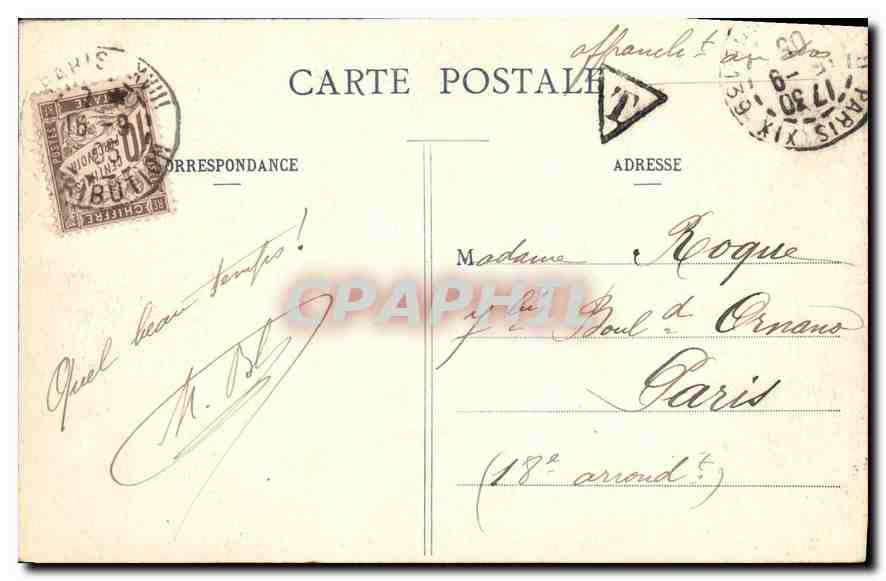 CPA Paris la Villa de Longchamps au Bois de Boulogne  — Rückseite