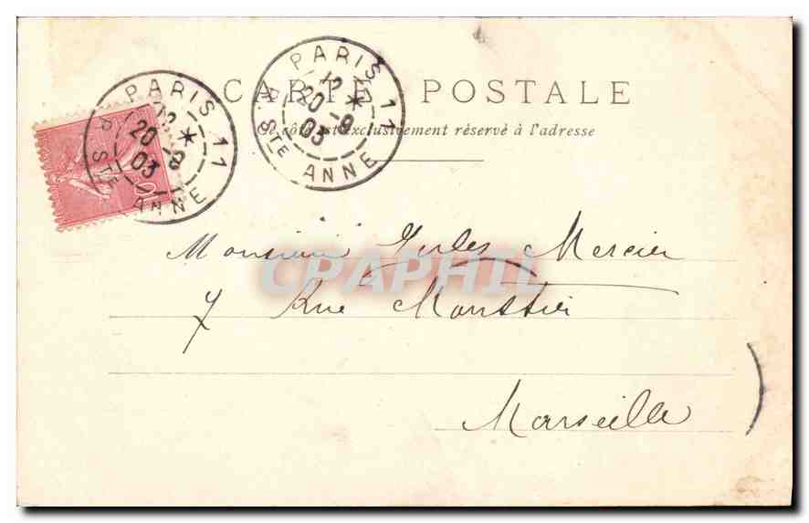 CPA Paris la Conciergerie  — Rückseite