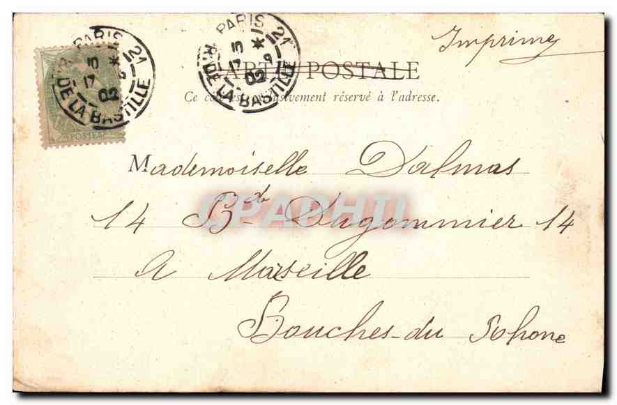 CPA Paris Eglise de la Madeleine  — Verso