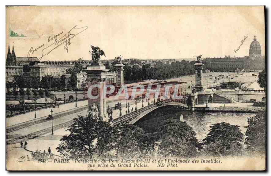 CPA Paris Perspective du Pont Alexandre III et de l'Esplanade des Invalides vue prise du Grand Palai