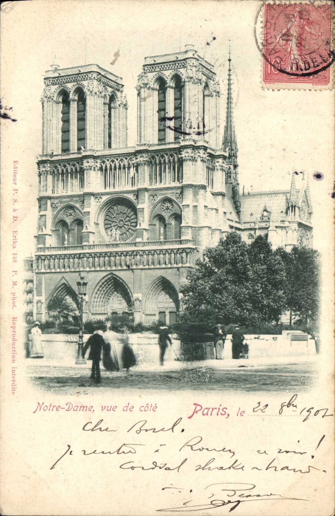 Notre-Dame, vue de côté — Paris — Éditeur R.S. & D. Erika 138, P. M. phot.