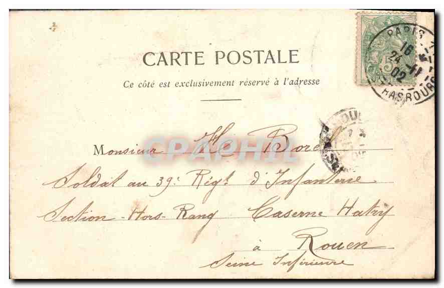 CPA Paris l'Arc de Triomphe de la Victoire Place du carrousel  — Rückseite