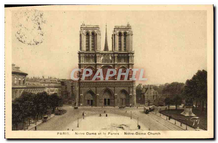 CPA Paris Notre Dame et le Parvis 