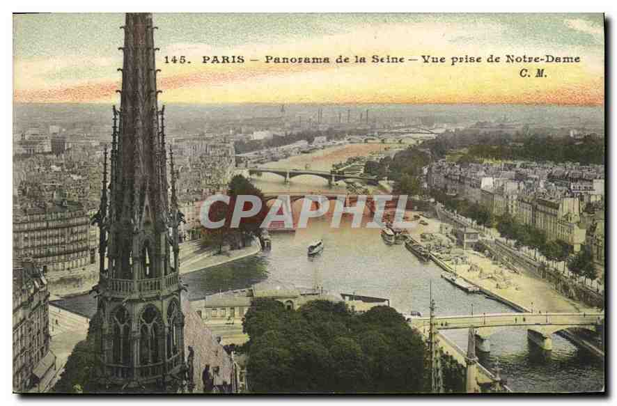 PARIS – Panorama de la Seine – Vue prise de Notre-Dame — C.M. n°145