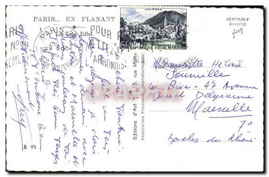 CPA Paris en Flanant la Tour Eiffel  — Rückseite