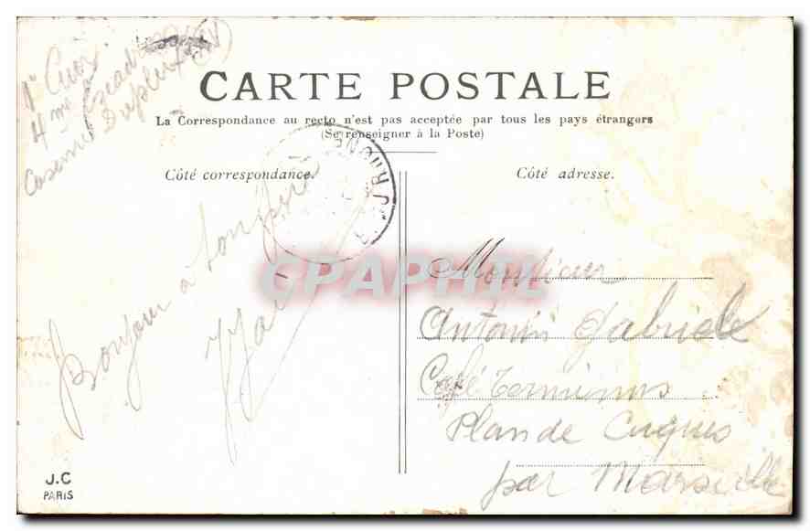 CPA Paris le Boulevard des Italiens  — Rückseite