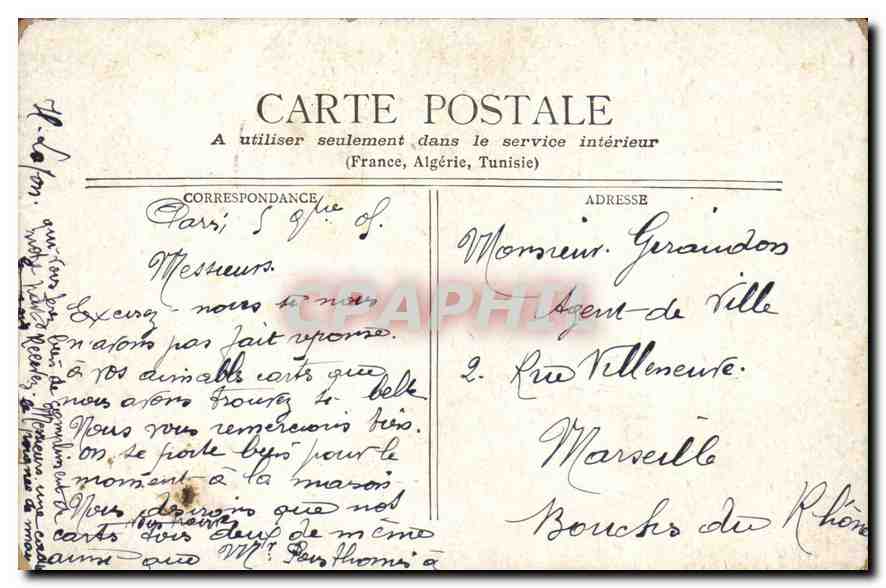 CPA Paris Gare Saint Lazare  — Rückseite