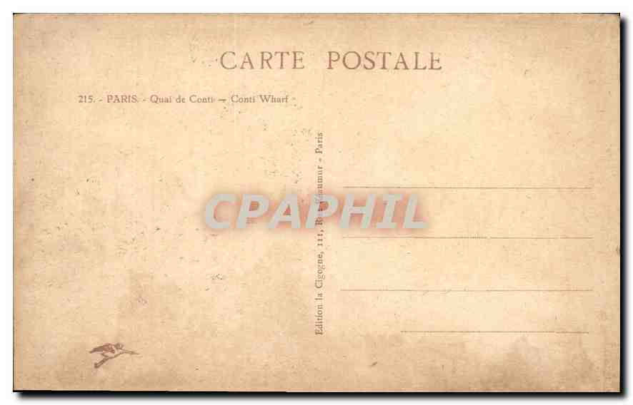 CPA Paris Quai de Conti  — Rückseite