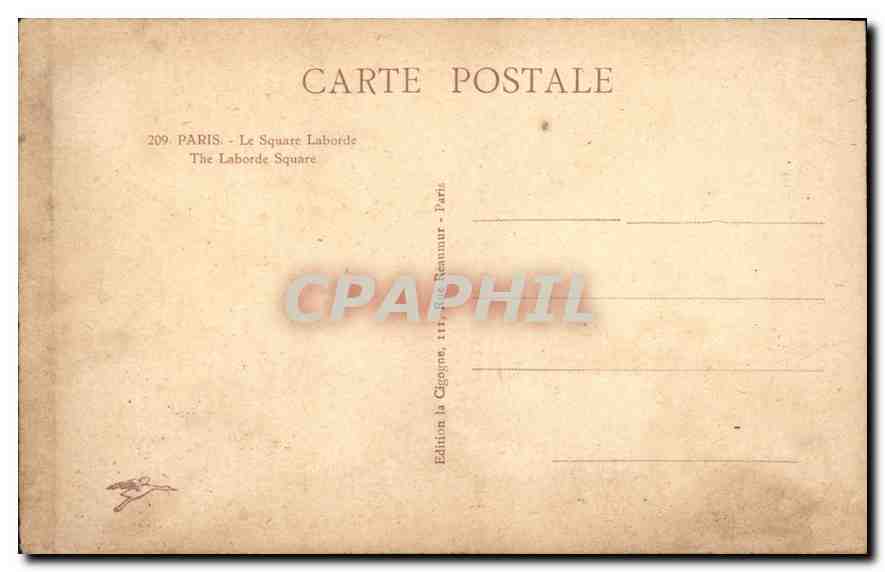 CPA Paris le Square Laborde  — Rückseite