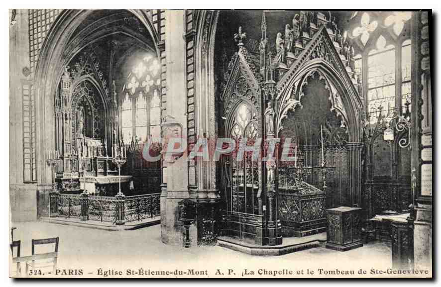 CPA Paris Eglise St Etienne du Mont la Chapelle et le Tombeau de Ste Genevieve 
