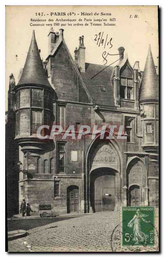CPA Paris 4e Hotel de Sens Residence des Archeveques de Paris Jusqu'en 1623 