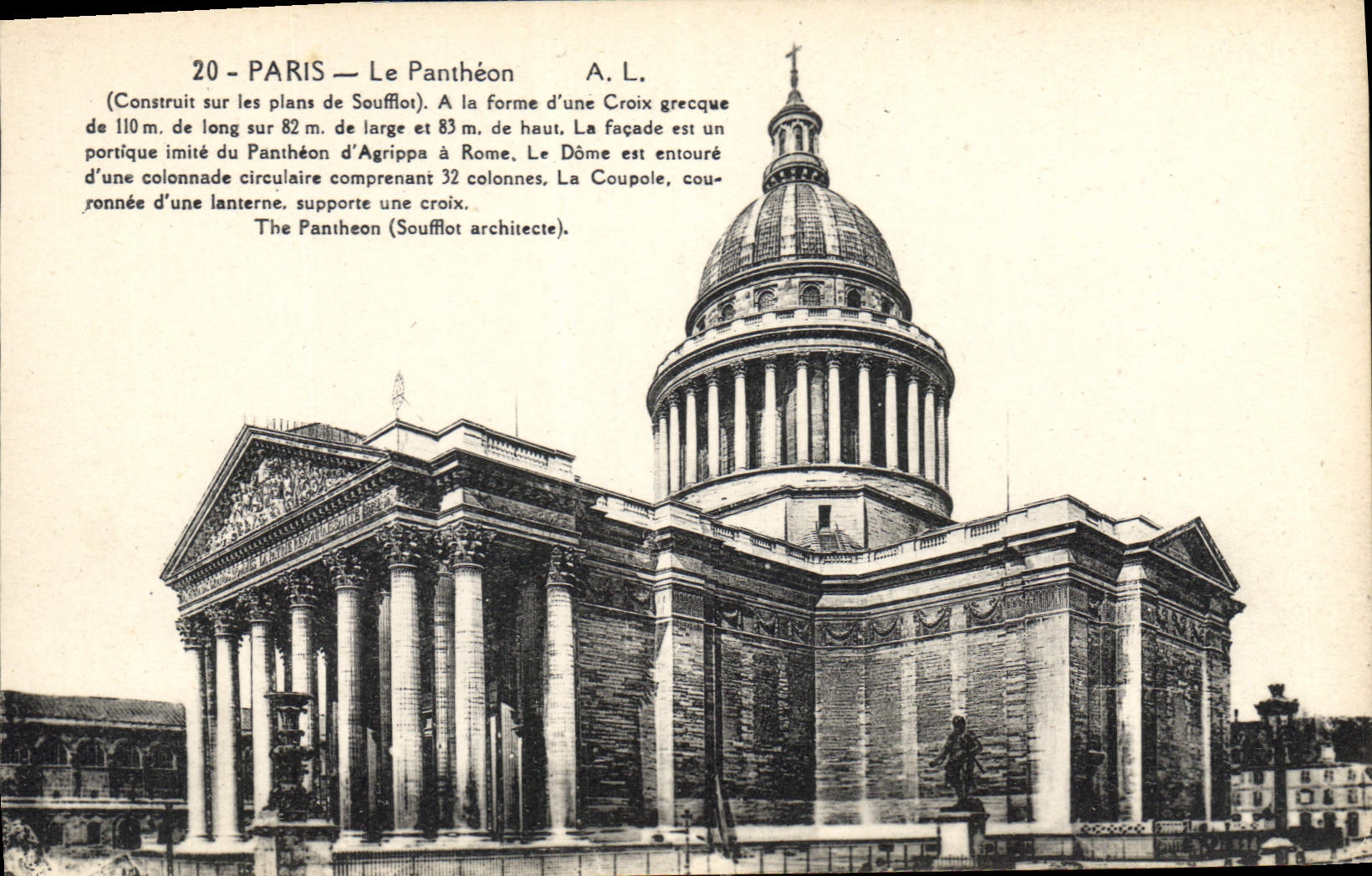 CPA Paris le Pantheon construit sur les plans de Soufflot a la Forme d'une Croix 