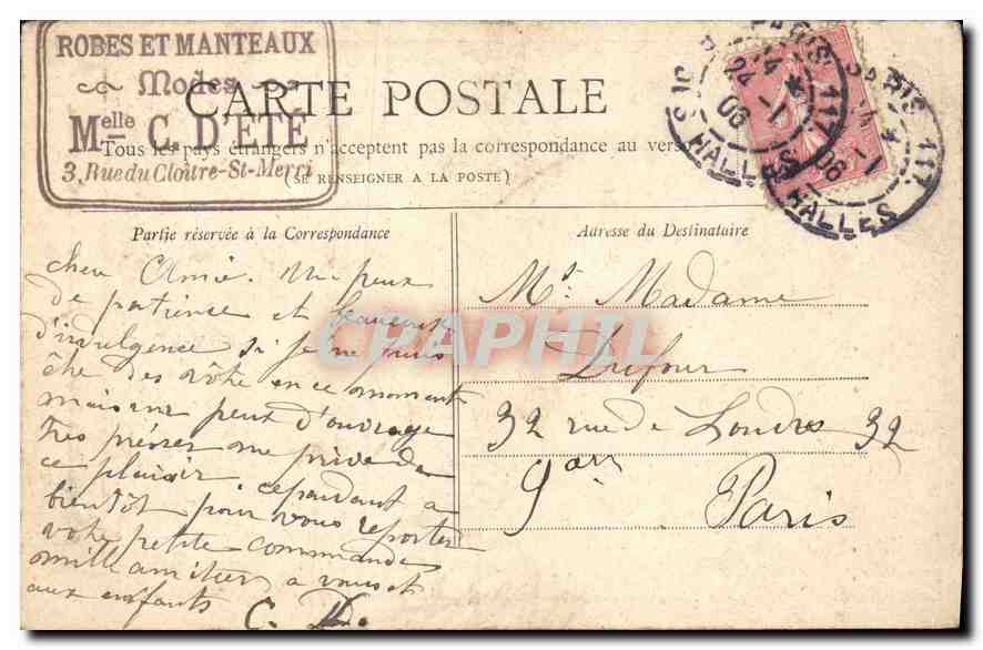 CPA Collection de petit Journal Paris le Pantheon  — Rückseite