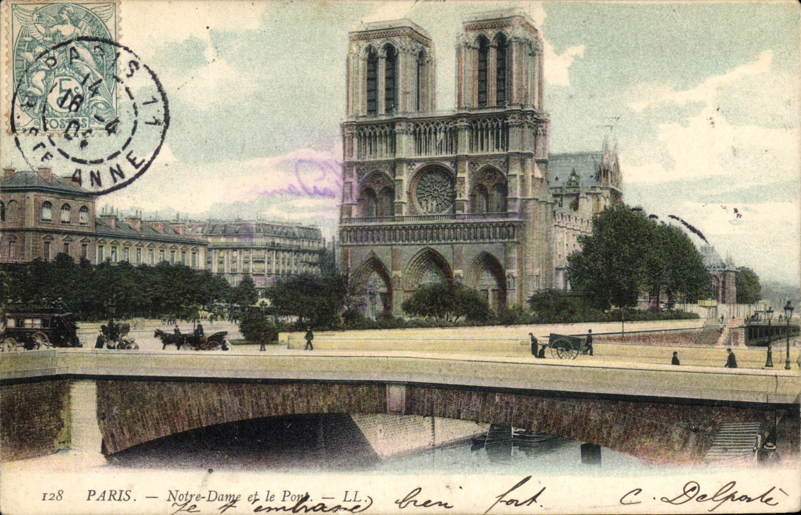 PARIS. — Notre-Dame et le Pont — LL. — C. Delpate