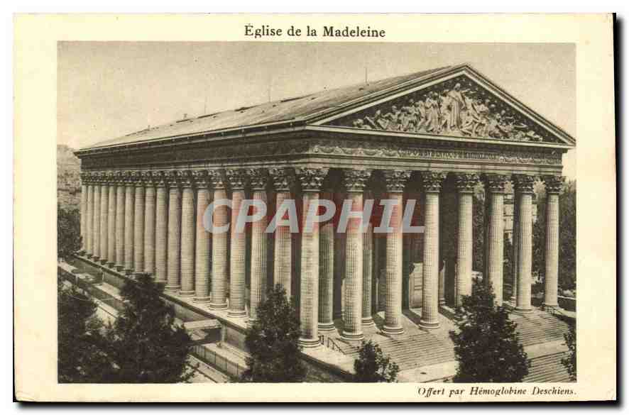 CPA Eglise de la Madeleine Offert par Hemoglobine Deschiens 