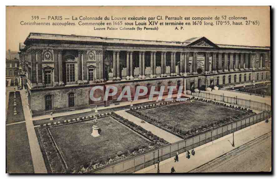 CPA Paris la Colonnade du Louvre executee par CL Perrault est composee de 25 Collones Corinthiennes 