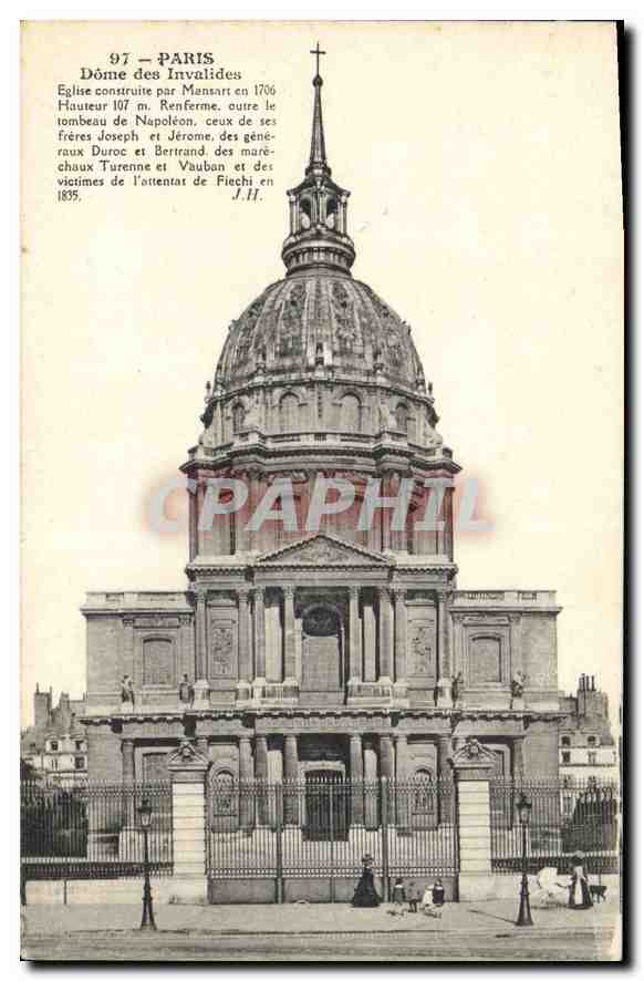 CPA Paris Dome des Invalidess Eglise construite par Mansart en 1706 