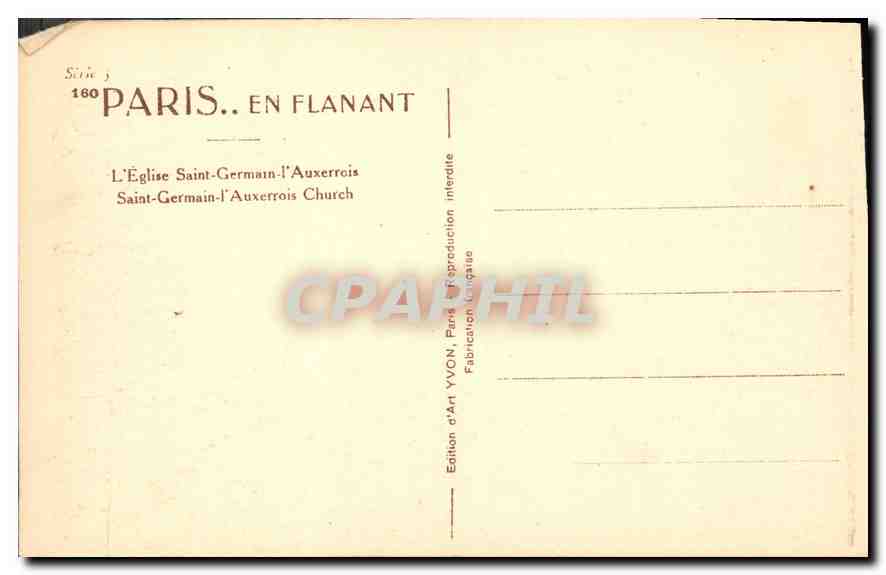 CPA Paris en flanant l'eglise Saint Germain l'Auxerrois  — Verso